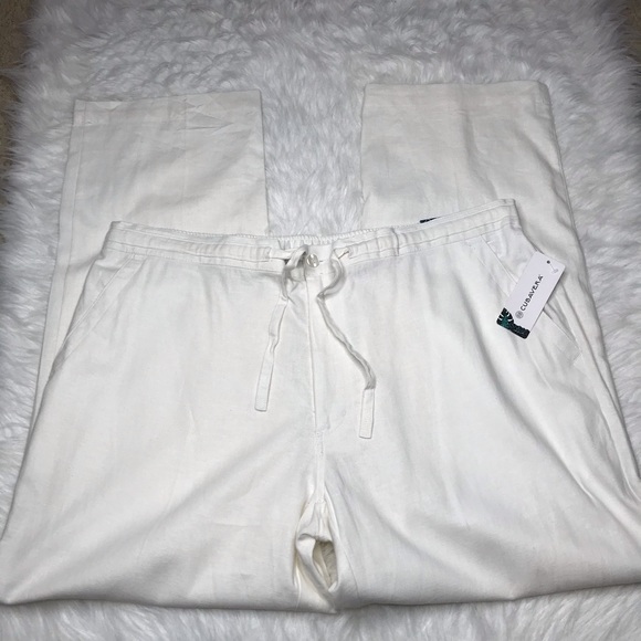 Cubavera Men’s Linen Blend Drawstring Pants XL NWT
